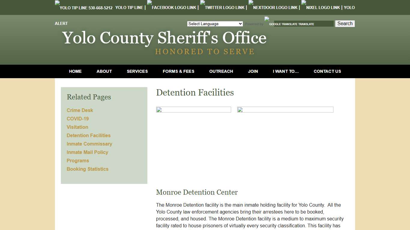 Detention Facilities - Yolo County Sheriff's Office | Woodland, CA